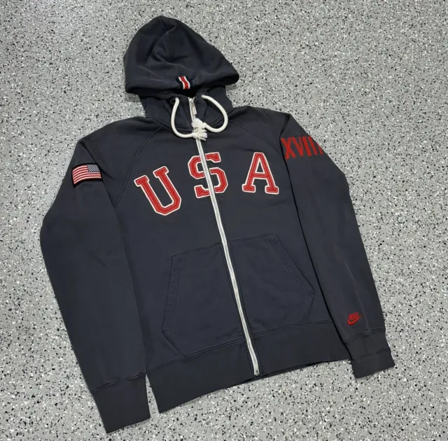 Nike Team USA 2012 London Olympics Hoodie Full Zip Embroidered Jacket Mens Sz S