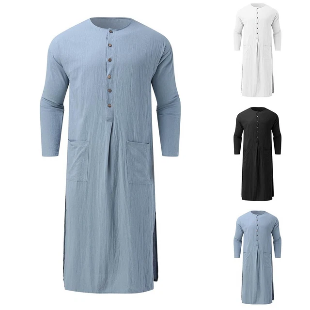 Autentico abito classico da uomo Saudi Jubba Kaftan con vestibilità sciolta