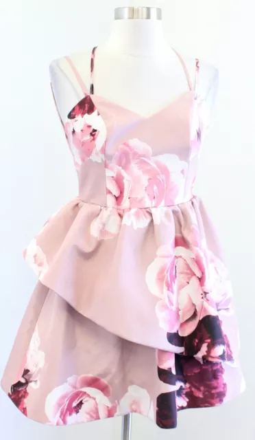 Keepsake the Label Enchanted Blush Pink Floral Ruffle Mini Dress Size XS Party