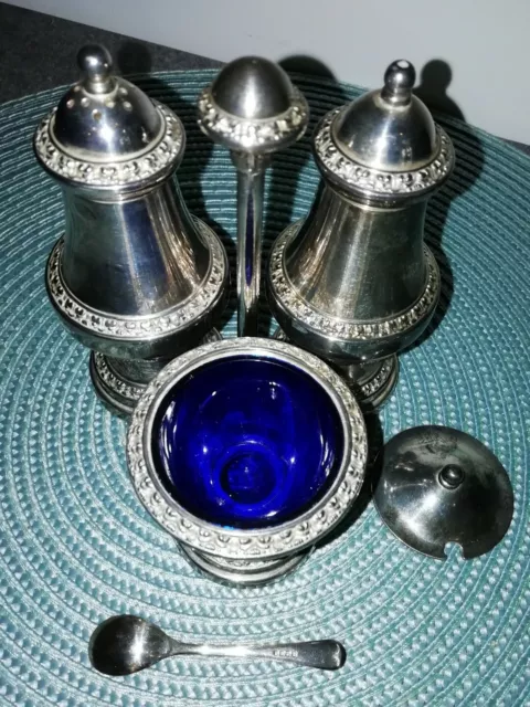 Vintage versilbertes Ian Heath Ltd IANTHE Gewürz Cruet Set Made in ENGLAND 2