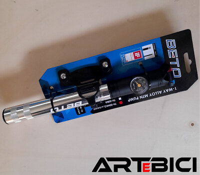 Beto POMPA MINI BETO TH-004AG manometro tubo flessibile doppia valvola 80 psi 5.5 bar 