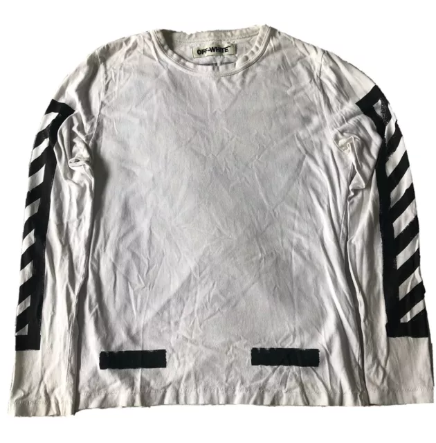 2016 Off-White Brushed Diagonals Long Sleeve T-Shirt