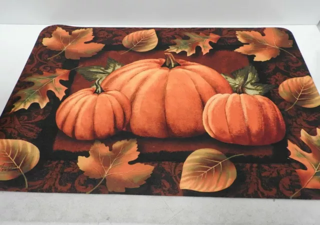 Caroline's Treasures PTW2009JCMT Pumpkins and Fall Leaves Kitchen or Bath Mat