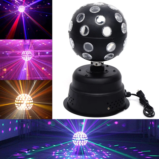 DJ ROTATING BALL Led Laser Stage Lights KTV Disco Club Party RGB Strobe