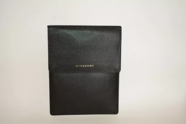 NWT BURBERRY $350 LEATHER TABLET iPAD SLEEVE COVER CASE ITALY BLACK