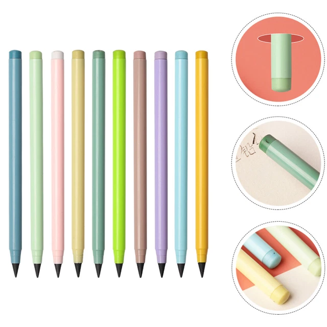 10 piezas lápices eternos lápices de colores sin tinta para estudiantes lápices ligeros para escribir