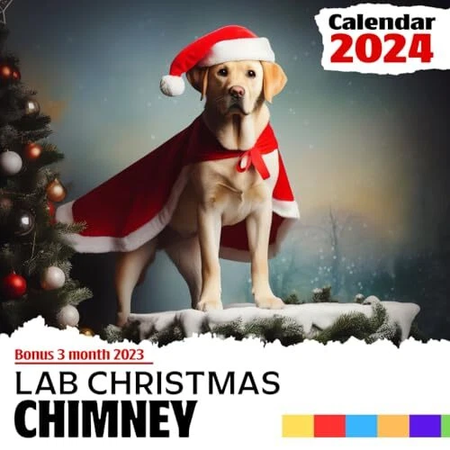 LAB CHRISTMAS CHIMNEY Calendar 2024 Jan 2024 to Dec 2024 Bonus 3 Months