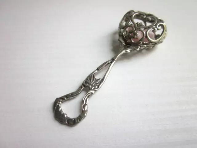 Sonaglio Neonato in Argento 800 con Tecnica Microfusione-7,5 cm-Vintage Anni 90