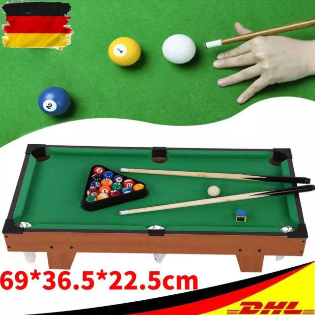 Mini Billardtisch Pool Billard Tisch mit Zubehör Tischbillard Spiel Spielzeug