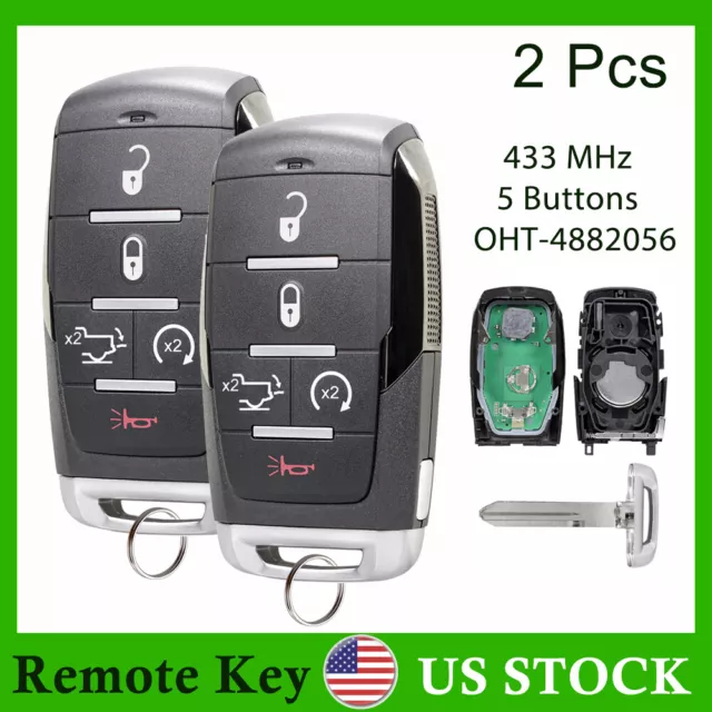 2 For 2019 2020 2021 Ram 1500 Keyless Remote Start Smart Key Fob Oht-4882056
