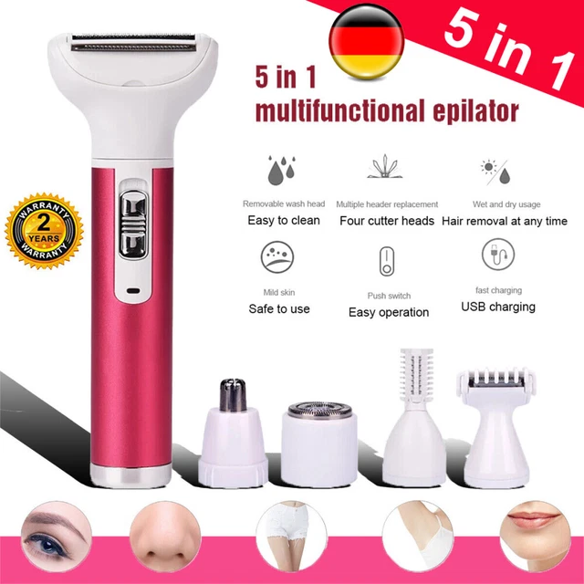 Elektrischer Rasierer für Frauen Intimbereich 5-In-1 Lady Shaver Damenrasierer