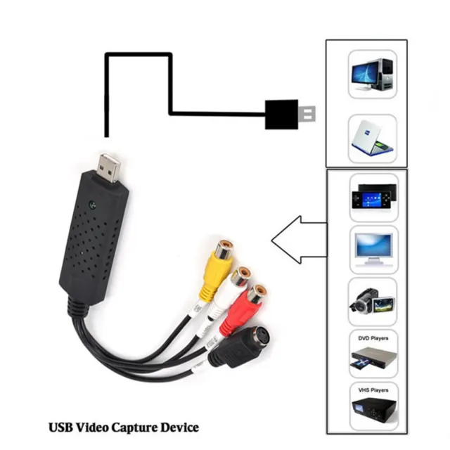 Video Grabber Capture USB Card Convert VCR VHS To Digital DVD Windows 10 New