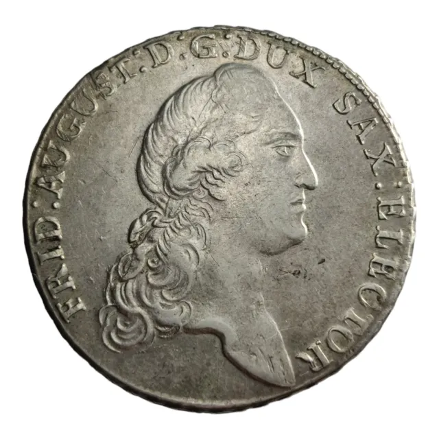 1790 EDC Silver Saxony Albertine German State Thaler Taler Friedrich August 8E