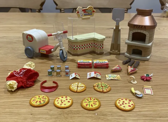 sylvanian families pizza parlour delivery set