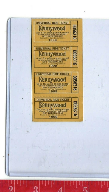 vintage lot ride tickets 1999 Kennywood Amusement Park Pennsylvania vintage lot ride tickets 1999 Kennywood Amusement Park Pennsylvania