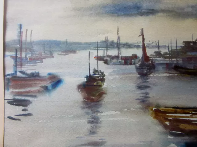 Aquarell, Johannes Thiel: Nordischer Hafen