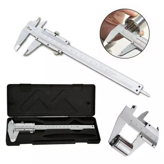 6" Vernier Caliper Stainless Steel Micrometer Measuring Tool Gauge Ruler JJ〕