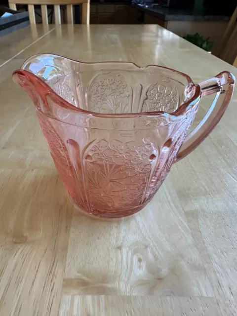 Jeannette Glass Co. Cherry Blossom Pink Creamer Pitcher Depression Glass