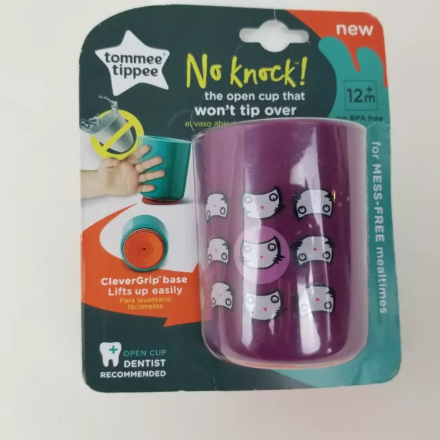 Tommee Tippee No Knock Infant Toddler Purple Cat Cup 6 Ounces 12+ Months NIP