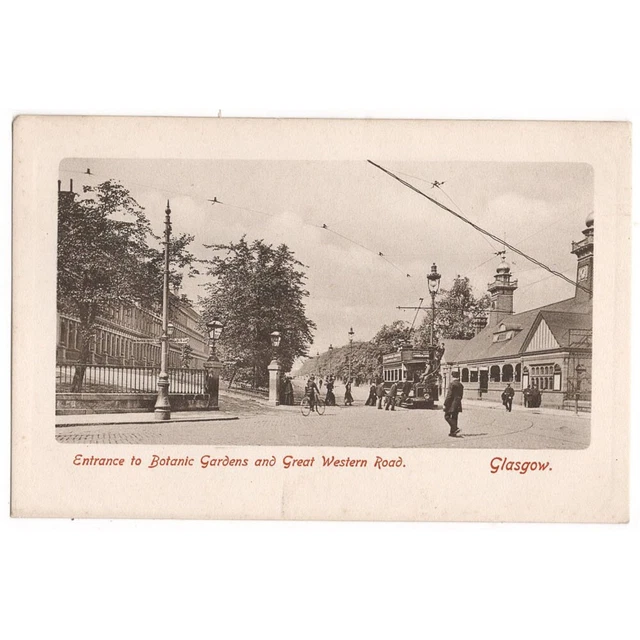 GLASGOW Botanic Gardens Entrance & Great Western Road Postcard Unused