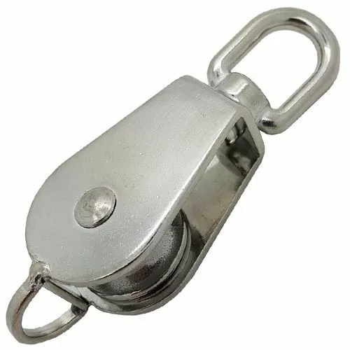 32Mm Swivel Stainless Steel Single 316 Pulley Block Fixed Pin 2000 Kilo Max