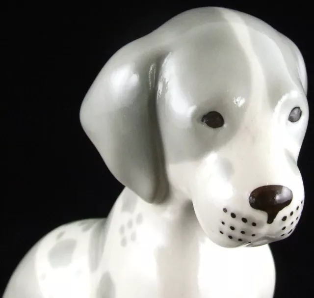 Vintage HIGHLAND ARTS Large GREY White Ceramic DOG Puppy Figurine Ornament 2