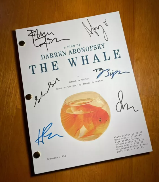 The Whale Script Cast-Signed- Autograph Reprints- Brendan Fraser- Whale Movie