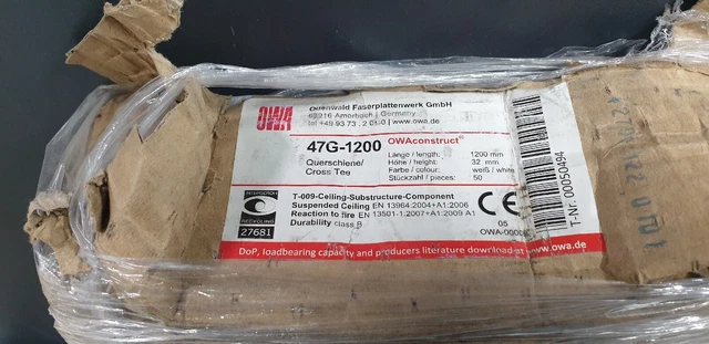 40er-Pack weißes Kreuz-T-Shirt-Teil, 1200 mm x 24 mm abgehängtes Deckengitter Bar