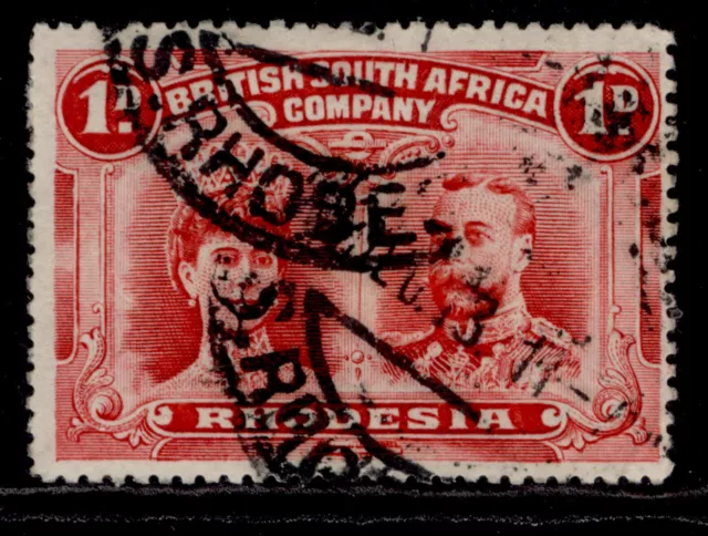 RHODESIA GV SG170a, 1d carmine-lake, USED. Cat £20. PERF 15