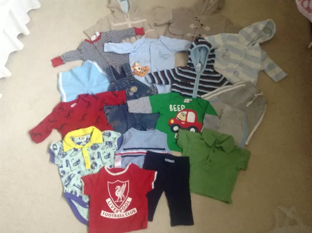 Large Bundle Baby Boys Clothes 17 Items Age Newborn / 0-3 Months