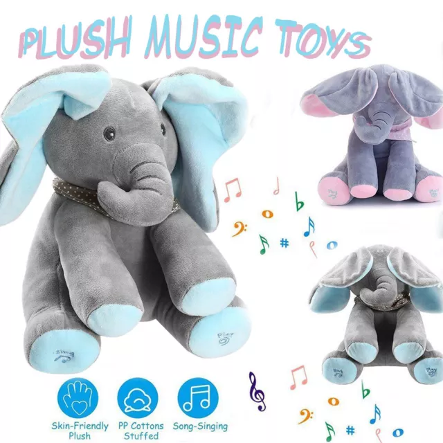 Baby Talking PP Cotton Elephant Soft Plush Toy Singing Stuffed Animals Doll Gift