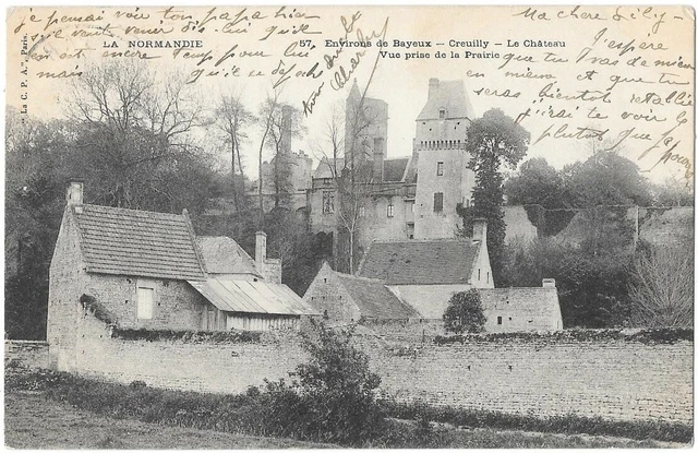 Bayeux - Creuilly 14 Le Château CPA written to Melle Champarnaud in Paris in 1912