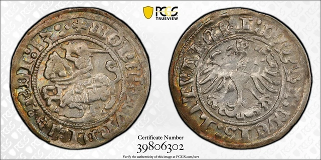 (15)13 Lithuania 1/2 Groszy PCGS MS62
