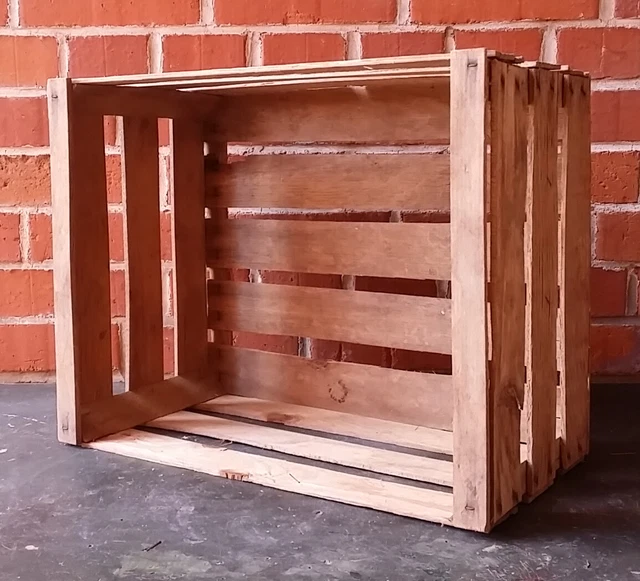 Antiguo Rústico Caja de Madera Vino Caja de Fruta Manzana Estante Mesa Plantador