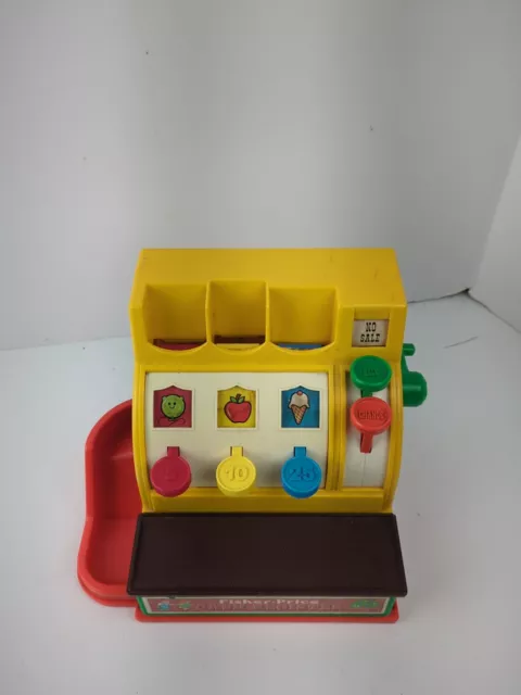 1974 Vintage Fisher Price Cash Register #926 with 6 Coins