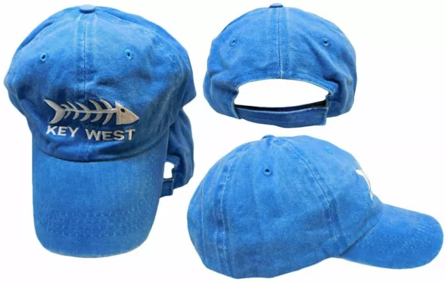 Key West Conch Republic Bone Fish Washed Distressed Style Baseball Cap Hat