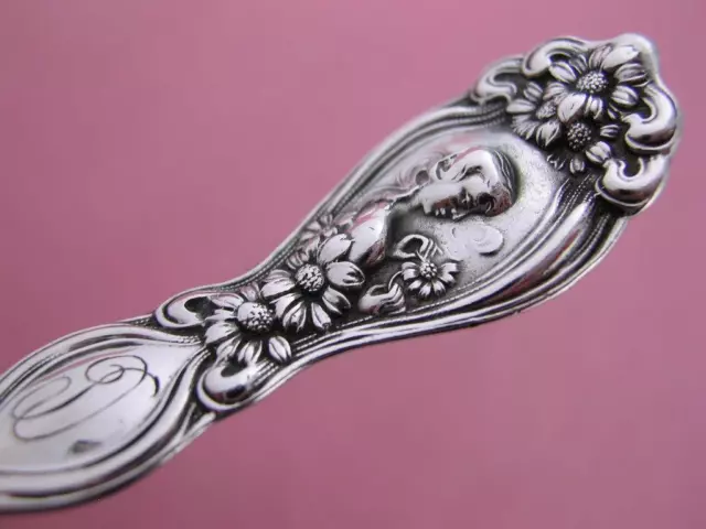 Sterling UNGER BROTHERS Teaspoon HE LOVES ME 1904 Art Nouveau