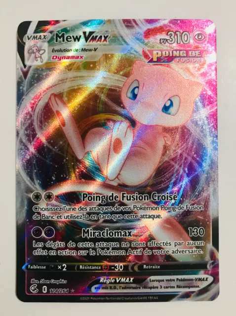 CARTE POKÉMON MEW Vmax Poing de Fusion Full art Rare édition française  114/264 EUR 15,50 - PicClick FR