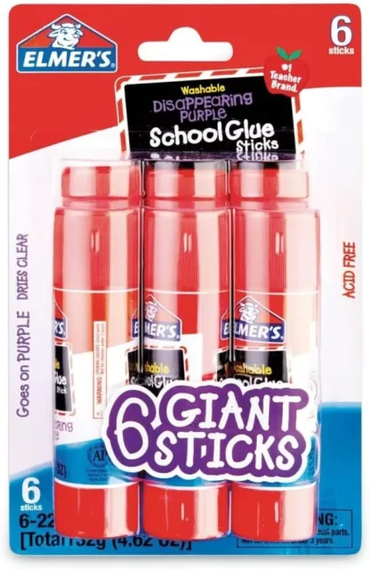 Elmers Disappearing Purple School Glue Stick .77 Ounce - 6 Pack 3