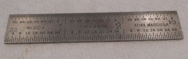 STARRETT TOOLS 3” STEEL RULE, No. 603, #4 GRAD, USA