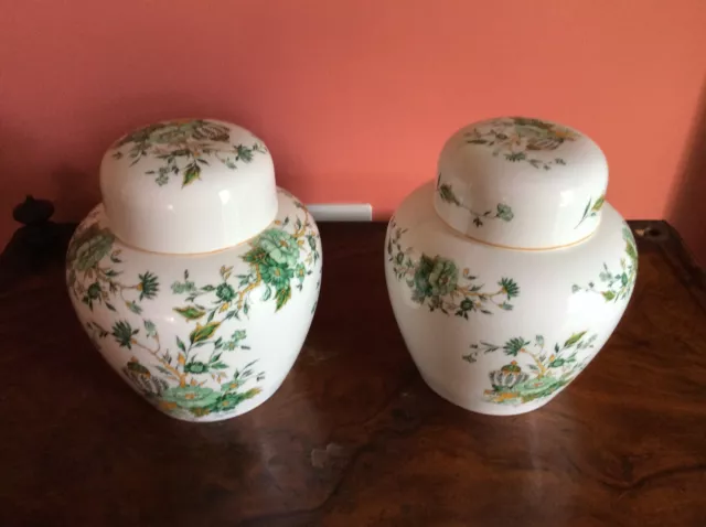 Large Crown Staffordshire Kowloon Ginger Jars - Pair