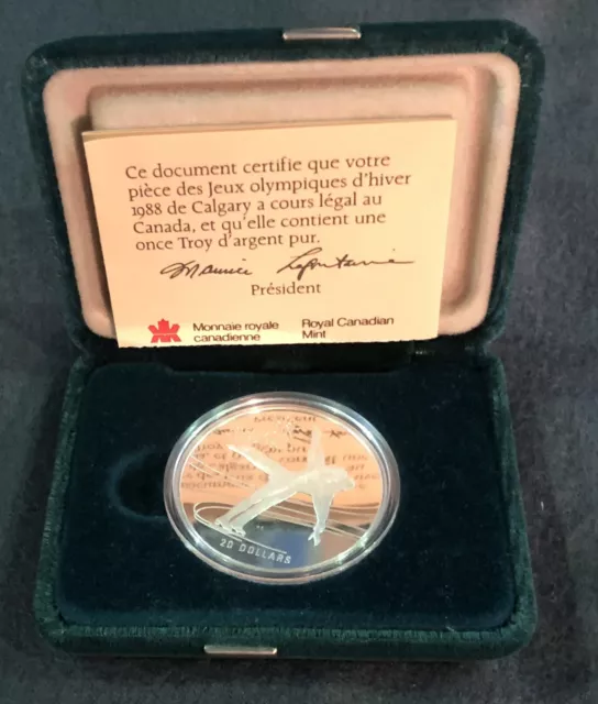 Canada 20 Dollar Münze 1988 Olympia Eiskunstlauf 925 Silber 33,6 Gramm