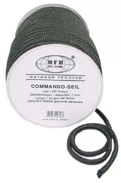 Seil Strick Tau Band stabil Commando Multifunktionsseil 7 mm x 60 m Rolle NEU !