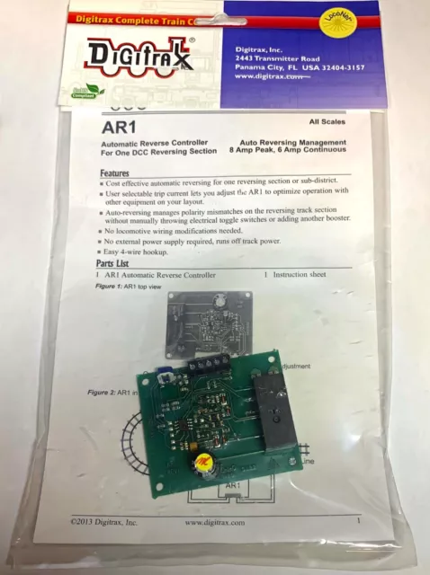Digitrax AR-1 DCC Auto Reversing Controller - Never Open or used