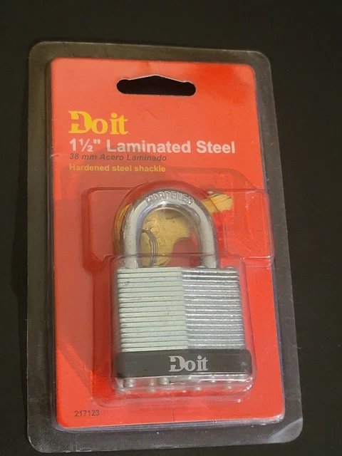 DoItBest 1-1/2" Laminated Steel Keyed Padlock - Do It #217123 - with 2 Keys