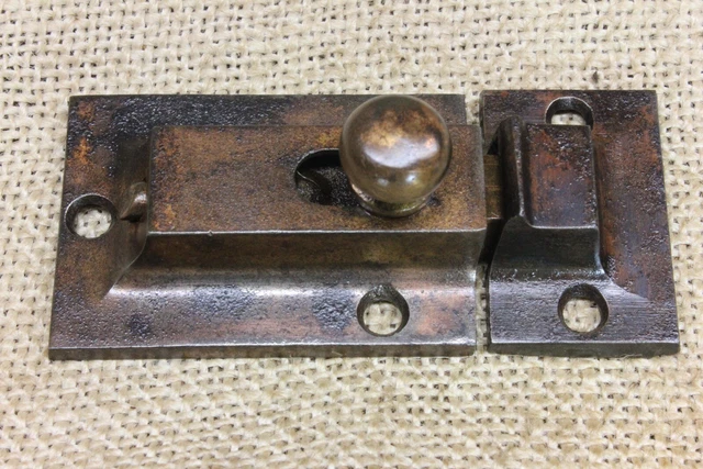 Old Cabinet Jelly Cupboard Latch Catch Rustic Copper On Cast Iron 3” Vintage