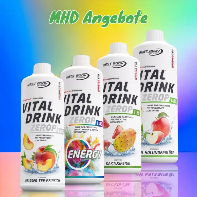 MHD Ware  Best Body Low Carb Vital Drink Getränkesirup 1 Ltr  Fl.