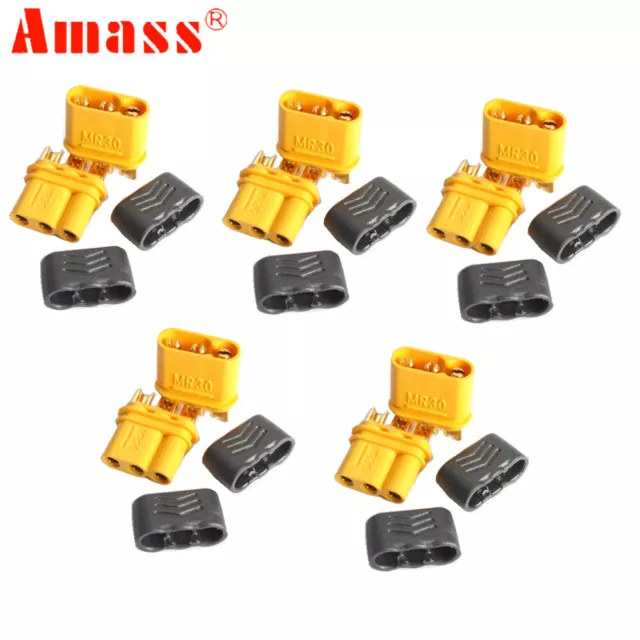 Amass MR30 Connector Plug With Sheath Female & Male for RC Lipo Battery