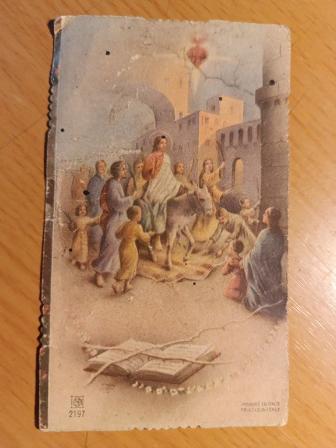 Santino Holy Card Preghiera A Gesu' Che Glorioso Entra In Gerusalemme