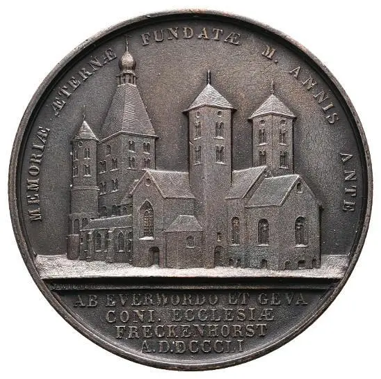 Linnartz BAUWERKE Bronzemedaille 1852 (Wiener) Freckenhorst RR! Vorzüglich